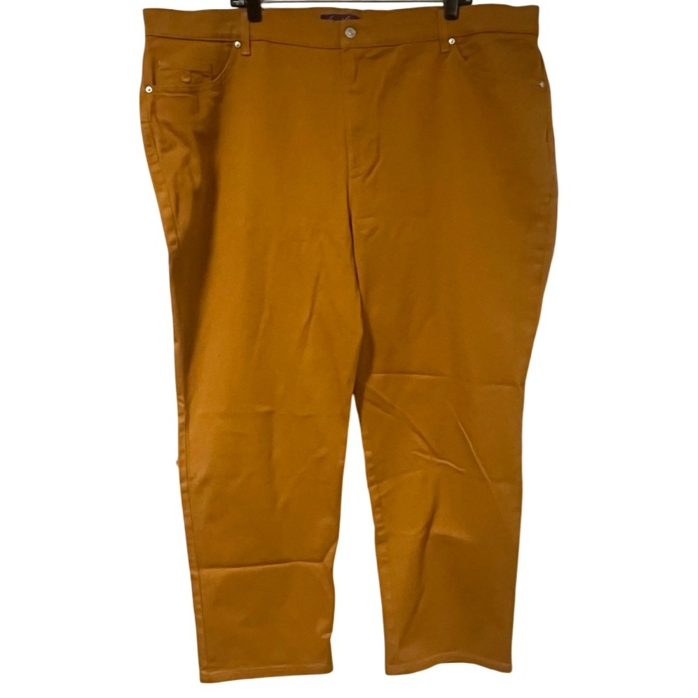 Gloria Vanderbilt Amanda Jeans‎ Mustard Yellow Tapered Leg Size 24W